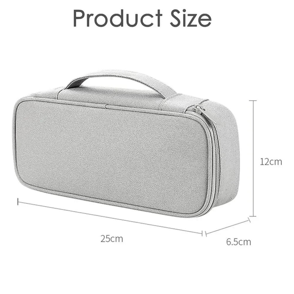 Gray Travel Essential Charger Organizer Pouch Wristlet Waterproof Storage Bag